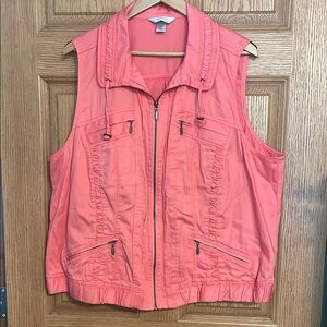 CJ Banks Coral Sleeveless Vest with Relaxed Fit